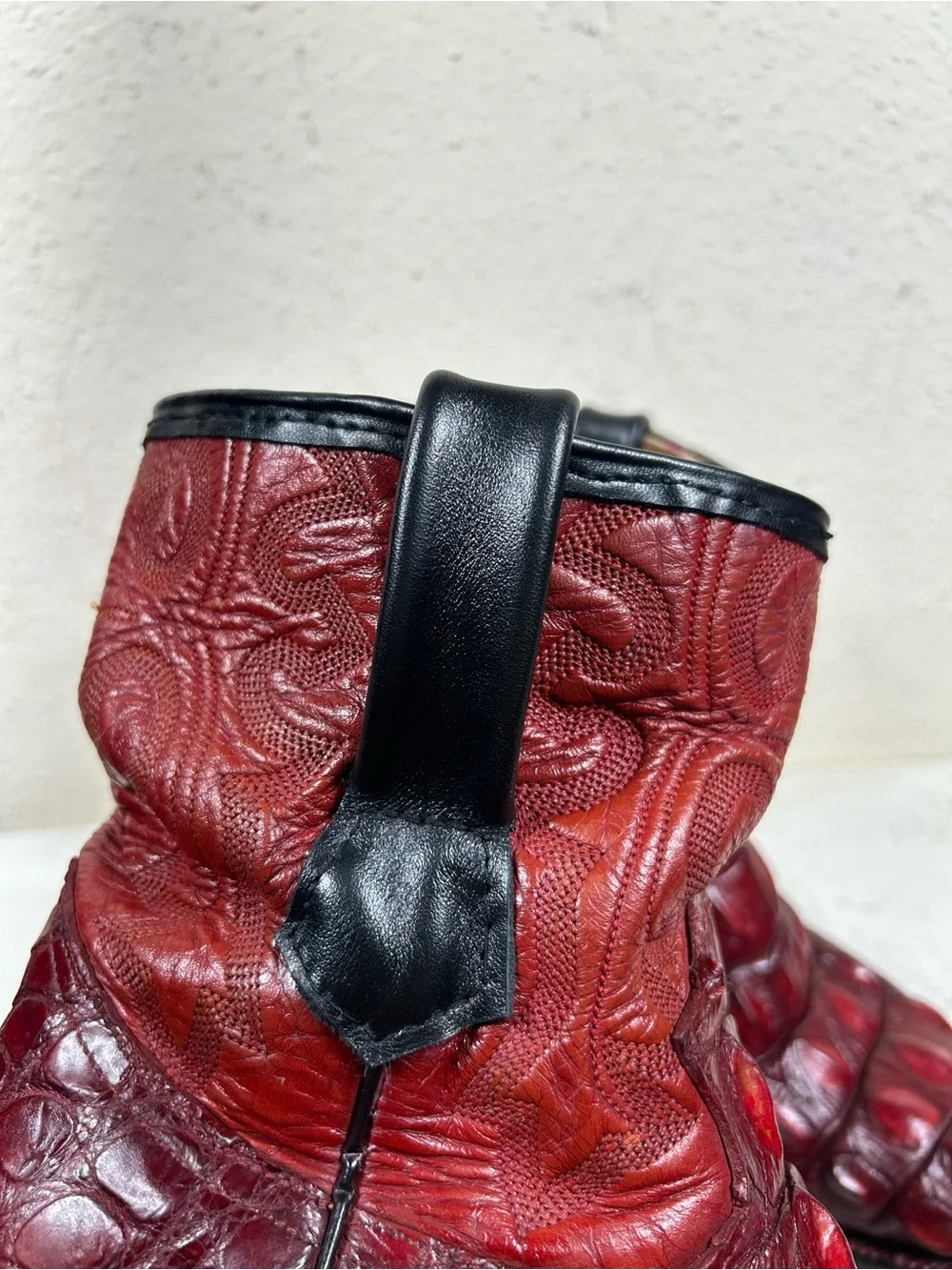 BOTAS RIOS vintage 90s giant hornback crocodile western ankle boots